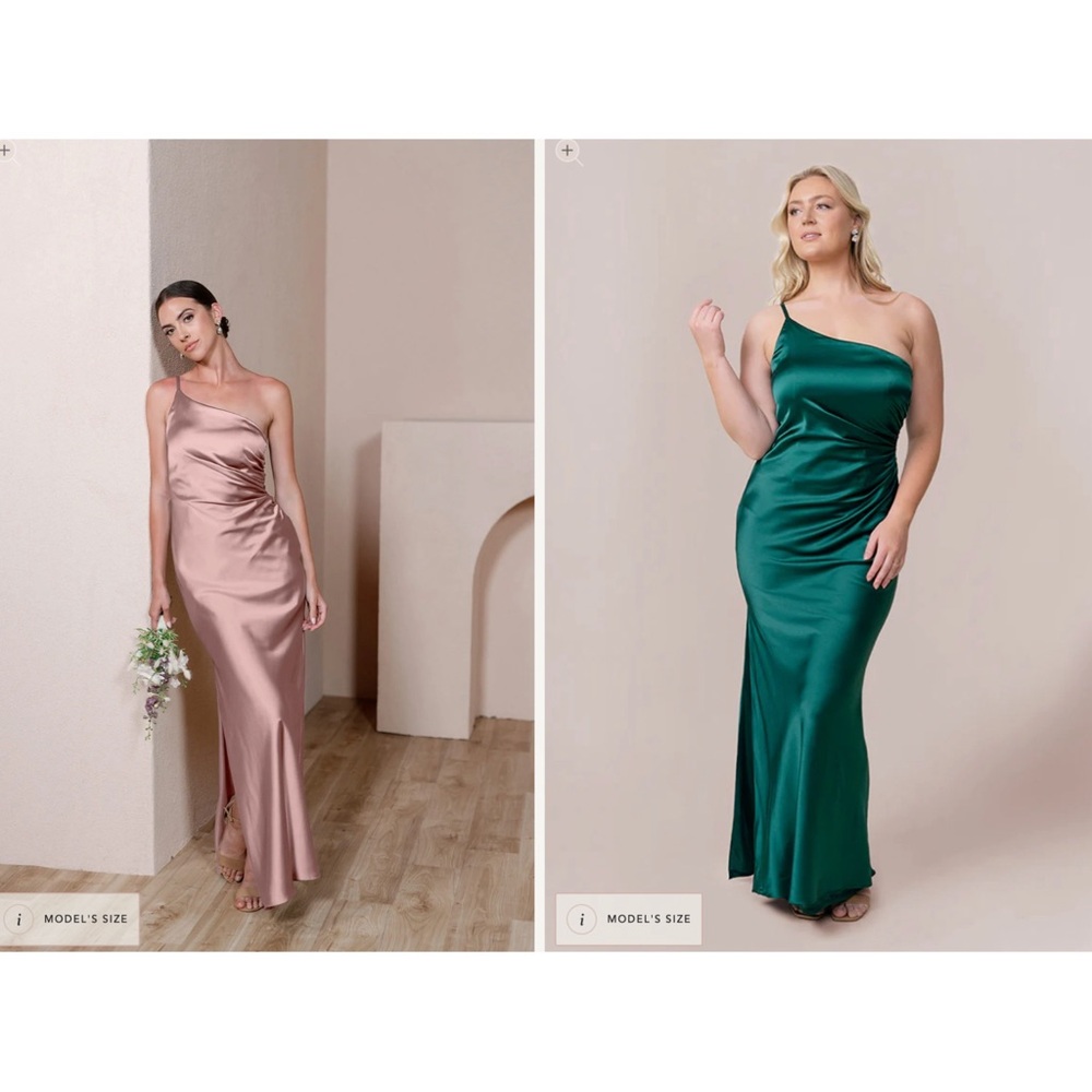 Revelry Jade Satin Dress Rose Quartz